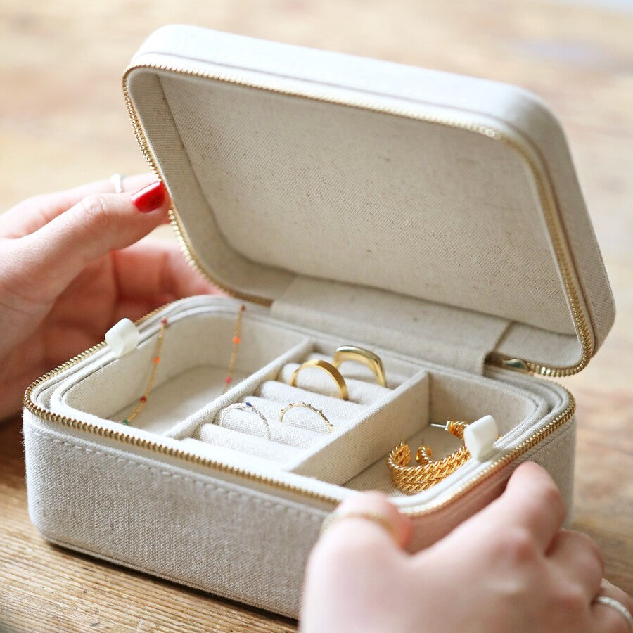 Linen Rectangle Jewelry Box