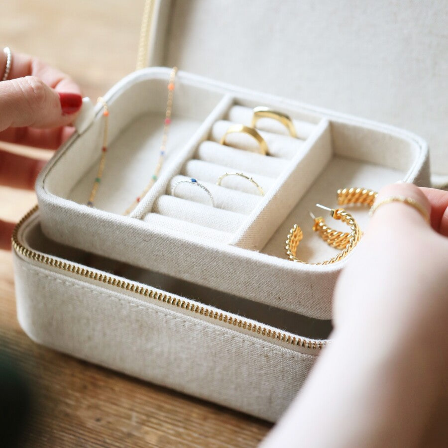Linen Rectangle Jewelry Box