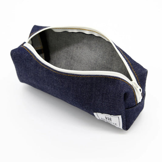 Denim Boxy Pencil Case - Made in Japan - Luddite